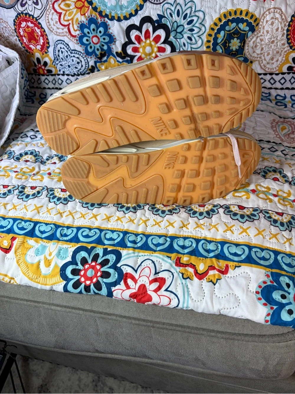 Nike Peach and Pink Lace-Up Sneakers